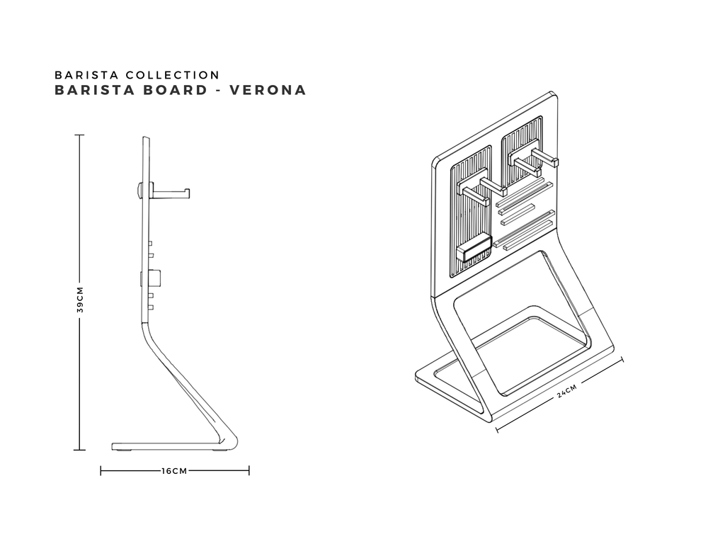 Barista Organizer Board "Verona-Dark Oak"