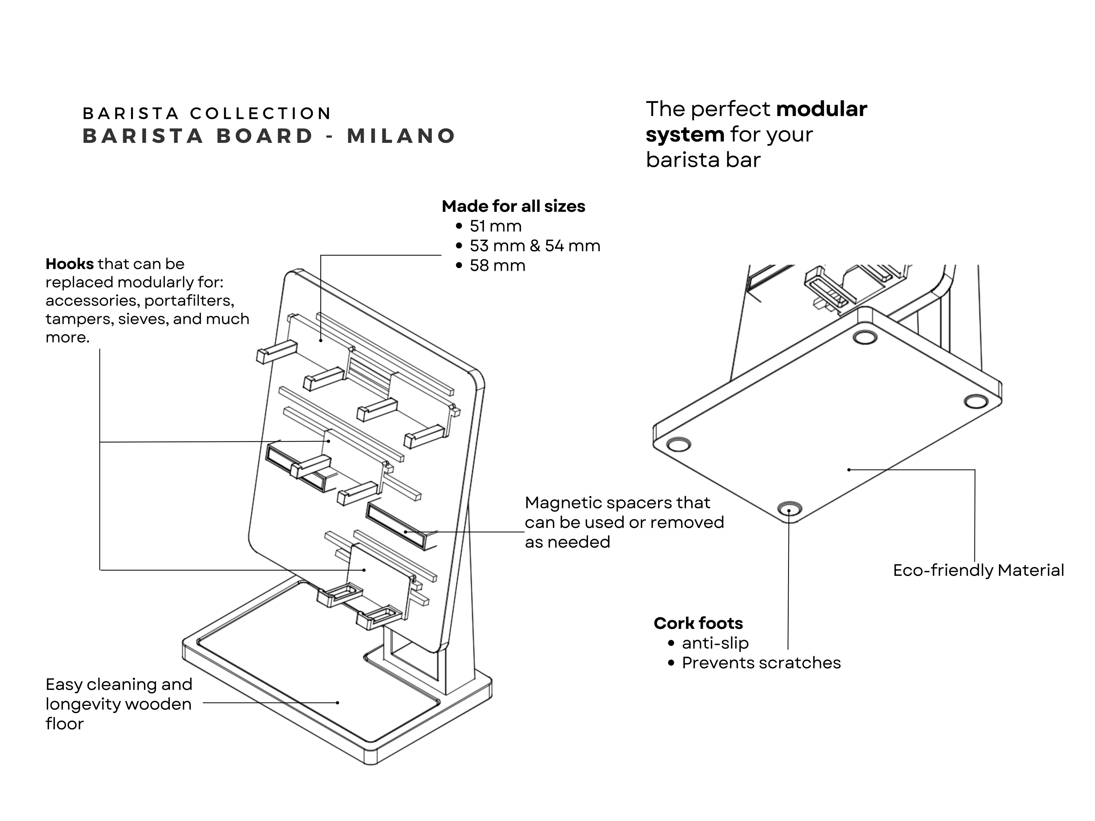 Barista Organizer Board "Milano"