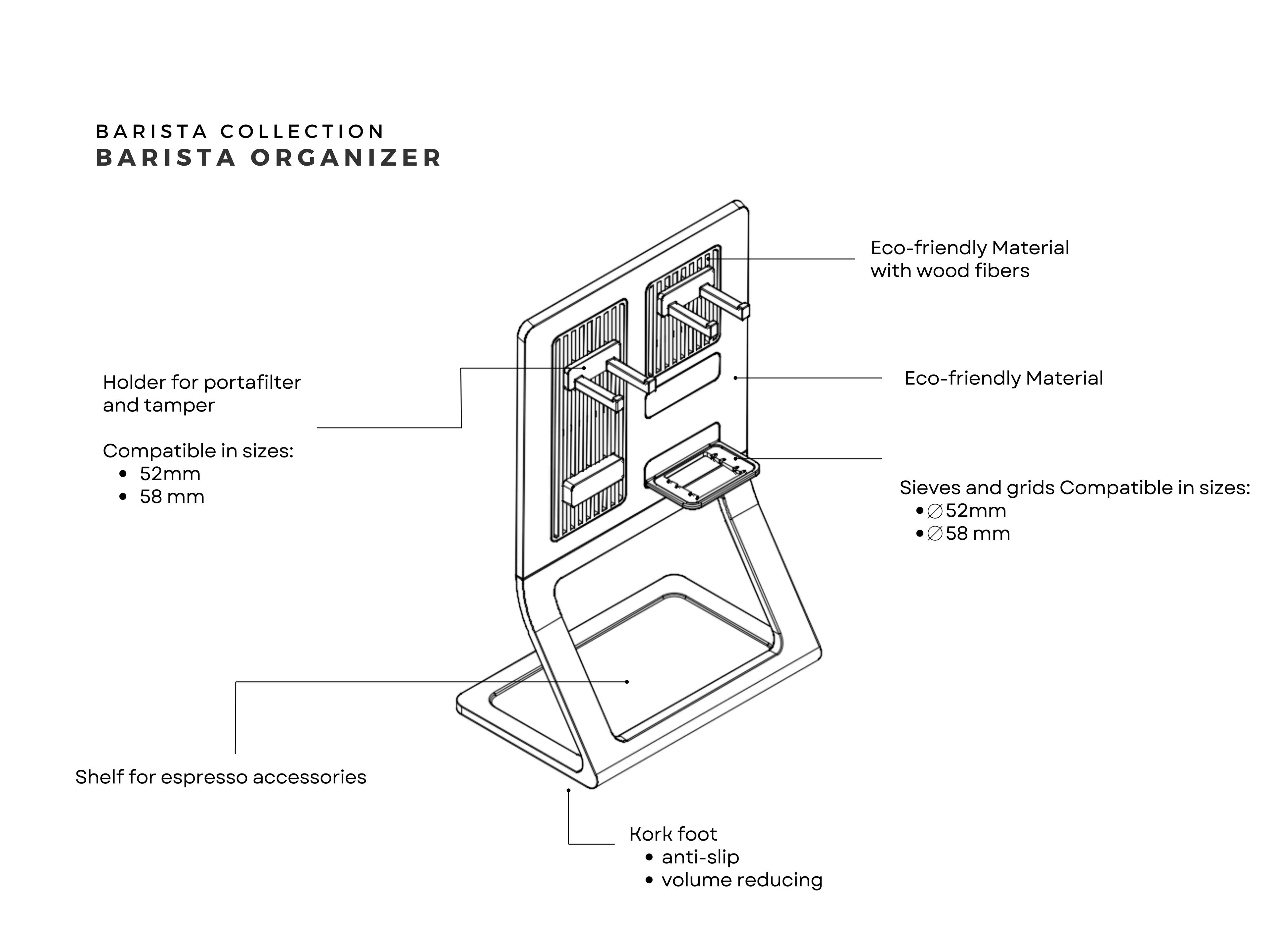 Barista Organizer Board "Neapel"